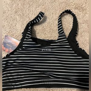 Fleo Celine Sports bra black /white stripes medium. Worn only once.